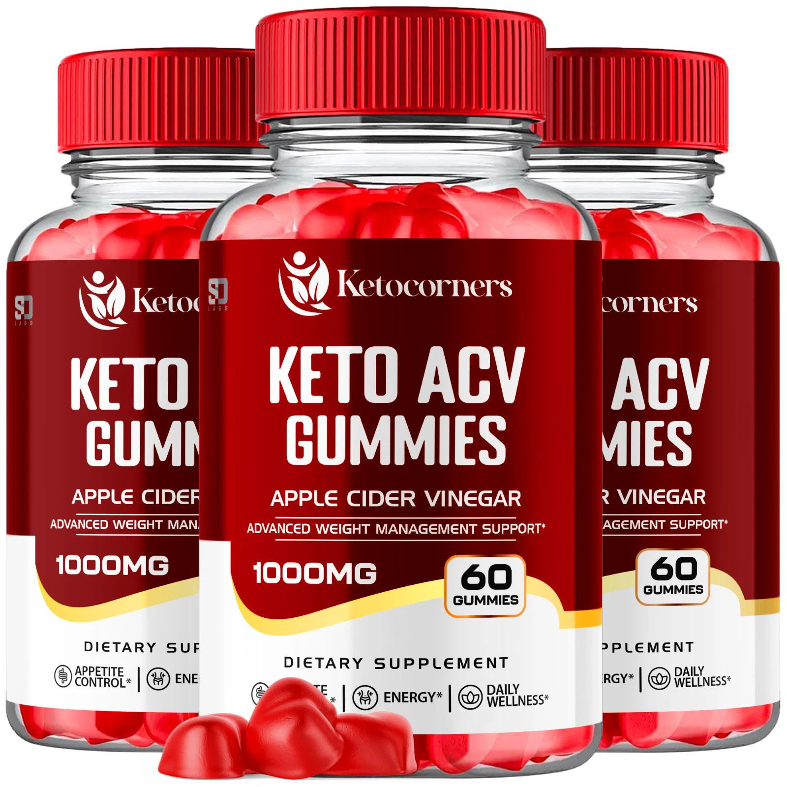 Ketocorners Keto ACV Gummies - Boost Energy and Weight Management (3 Pack)