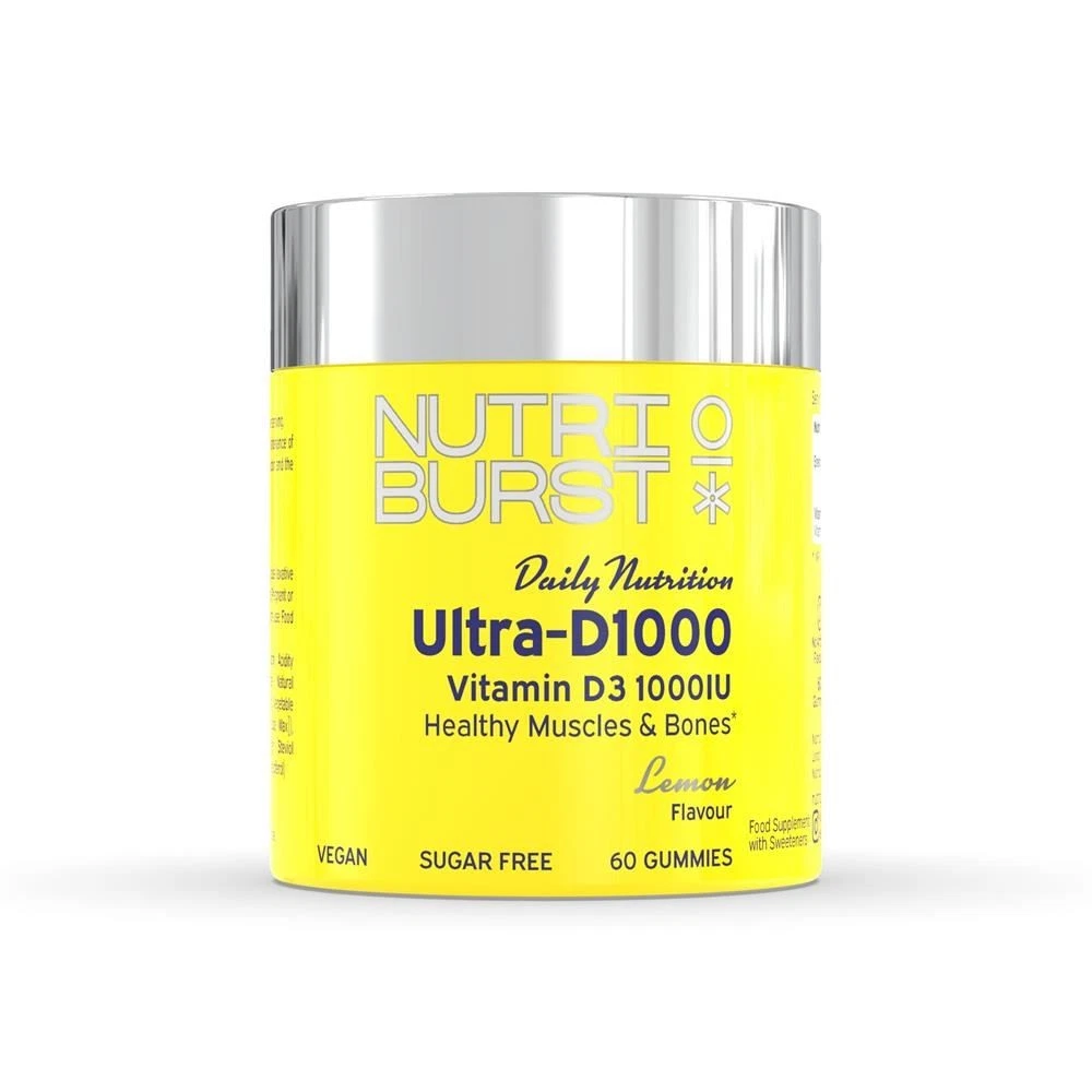 Nutriburst Vitamin D3 1000IU Vegan Sugar Free 60 Gummies