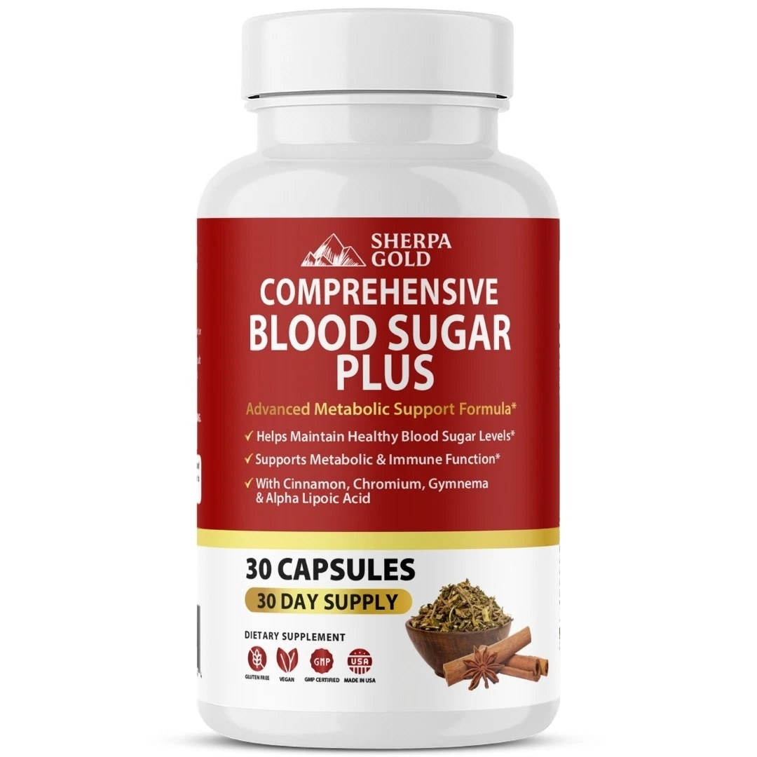Blood Sugar Support Supplement – Cinnamon, Chromium, ALA, Gymnema – 30 Caps