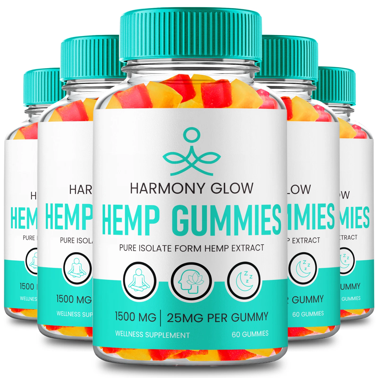 (5 Pack) Harmony Glow Gummies - For Overall Health and Wellness Support Gummy