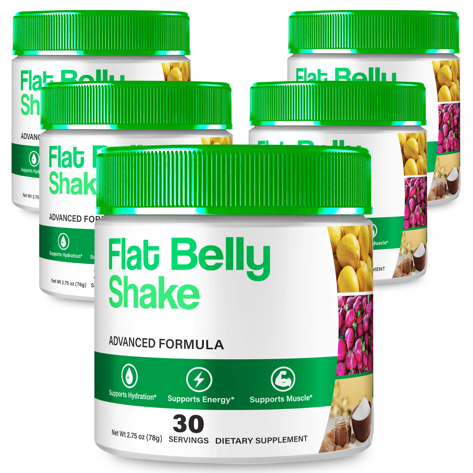 (5 Pack) Flat Belly Shake Powder for Advanced Weight Loss & Fat Burning