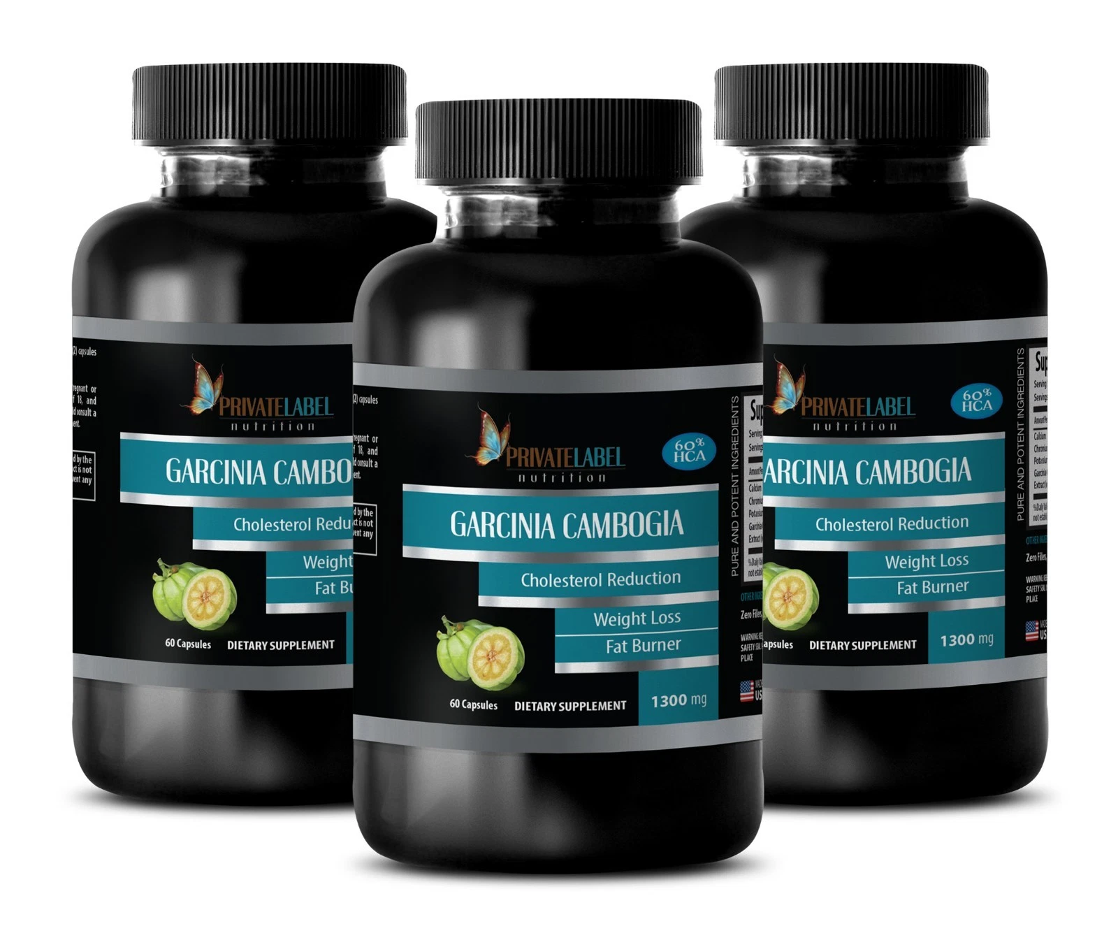 Pure Weight Loss Garcinia Cambogia Extract 60% HCA Diet Pills Belly Fat Burner 3