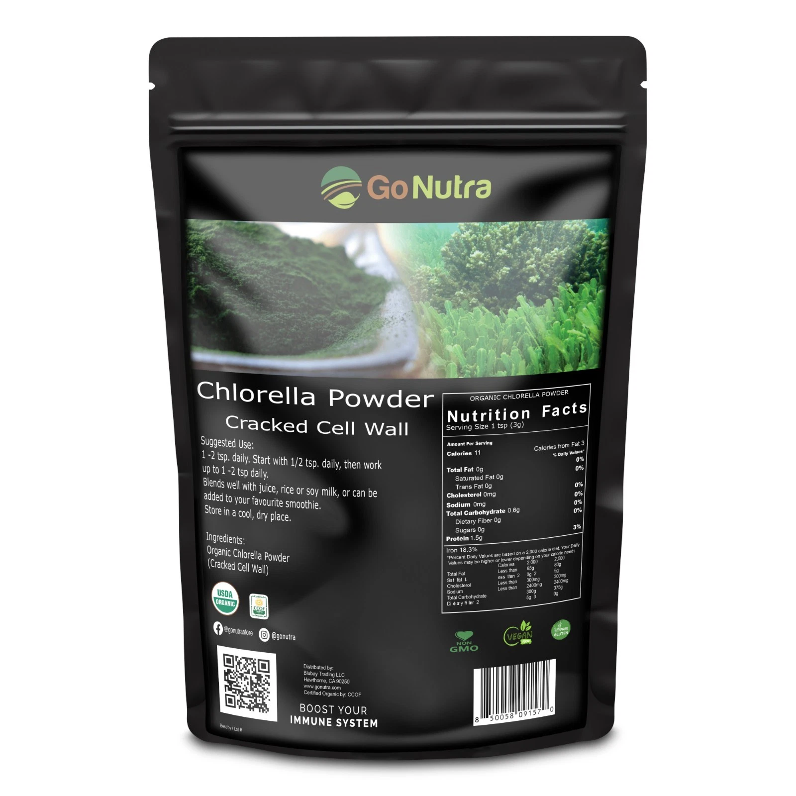 Chlorella Cracked Cell Organic 5 lbs Pure Chlorella Powder Algae Superfood