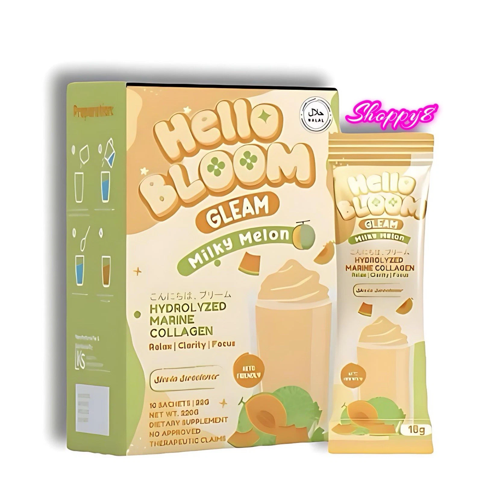 Hello Bloom GLEAM Milky Melon, 10 Sachets