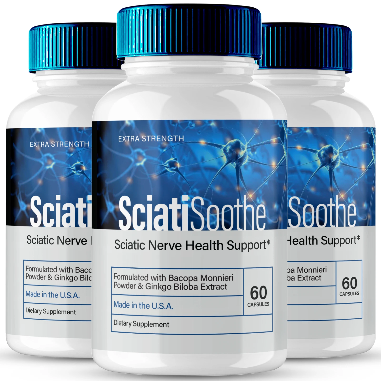 (3 Pack) SciatiSoothe Brain & Focus Cognitive Pills - Improve Memory & Brain Fog