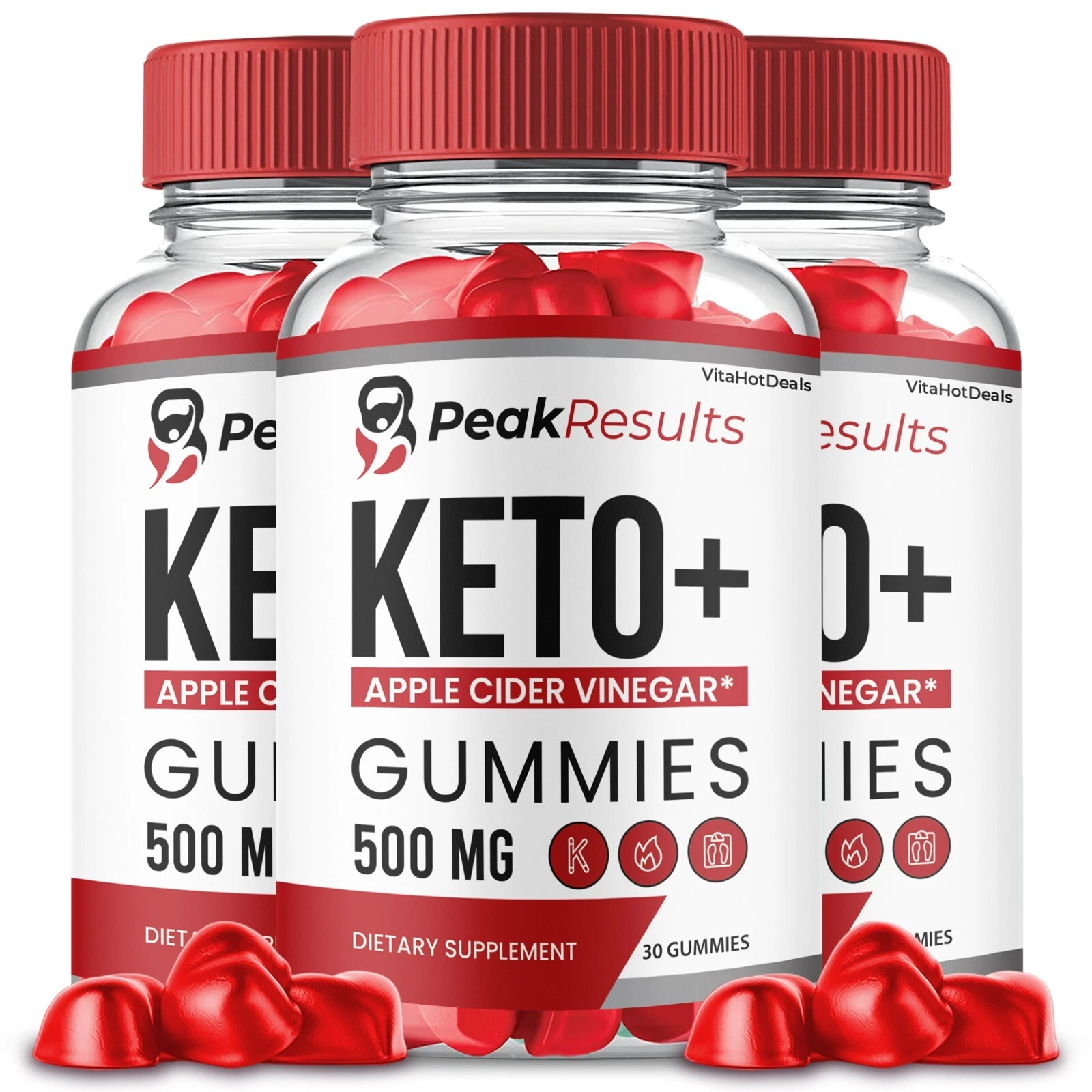 Peak Results Keto ACV Gummies, Max Strength Formula For Men and Women (3 Pack)
