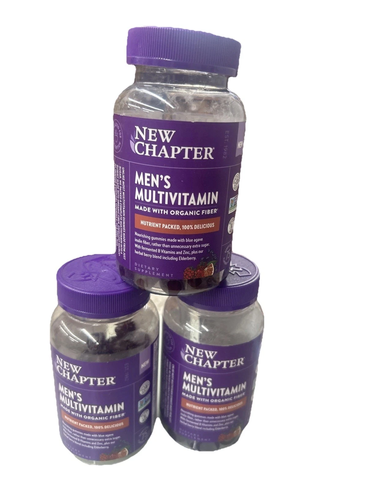 3 NIB New Chapter Men's Multivitamin Gummies Berry Citrus 75 Gummies READ