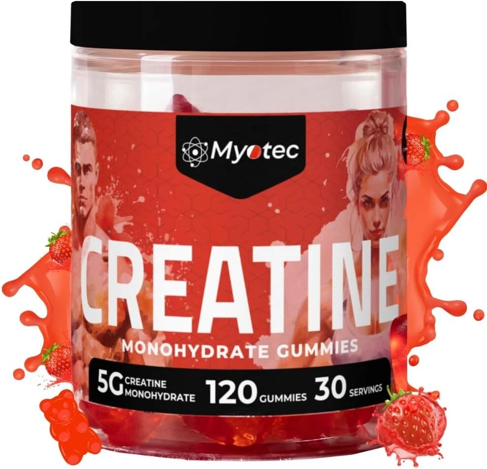 CREATINE INFUSED GUMMIES Beast Bites Supplements SweetStrawberry 120ct. USA