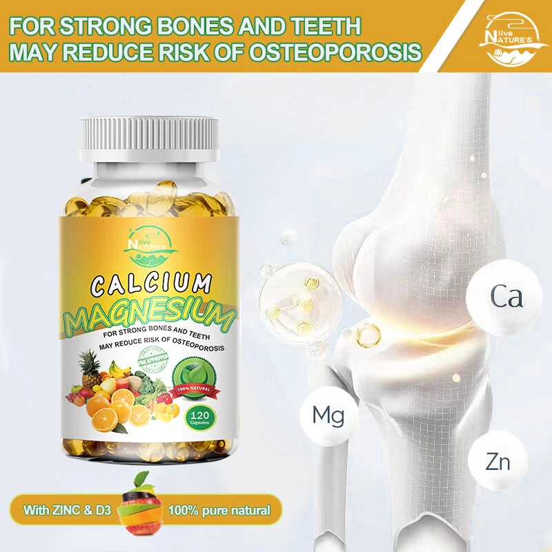 Calcium Magnesium Zinc with Vitamin D3 Strong For Bone Muscle Health 120 Caps