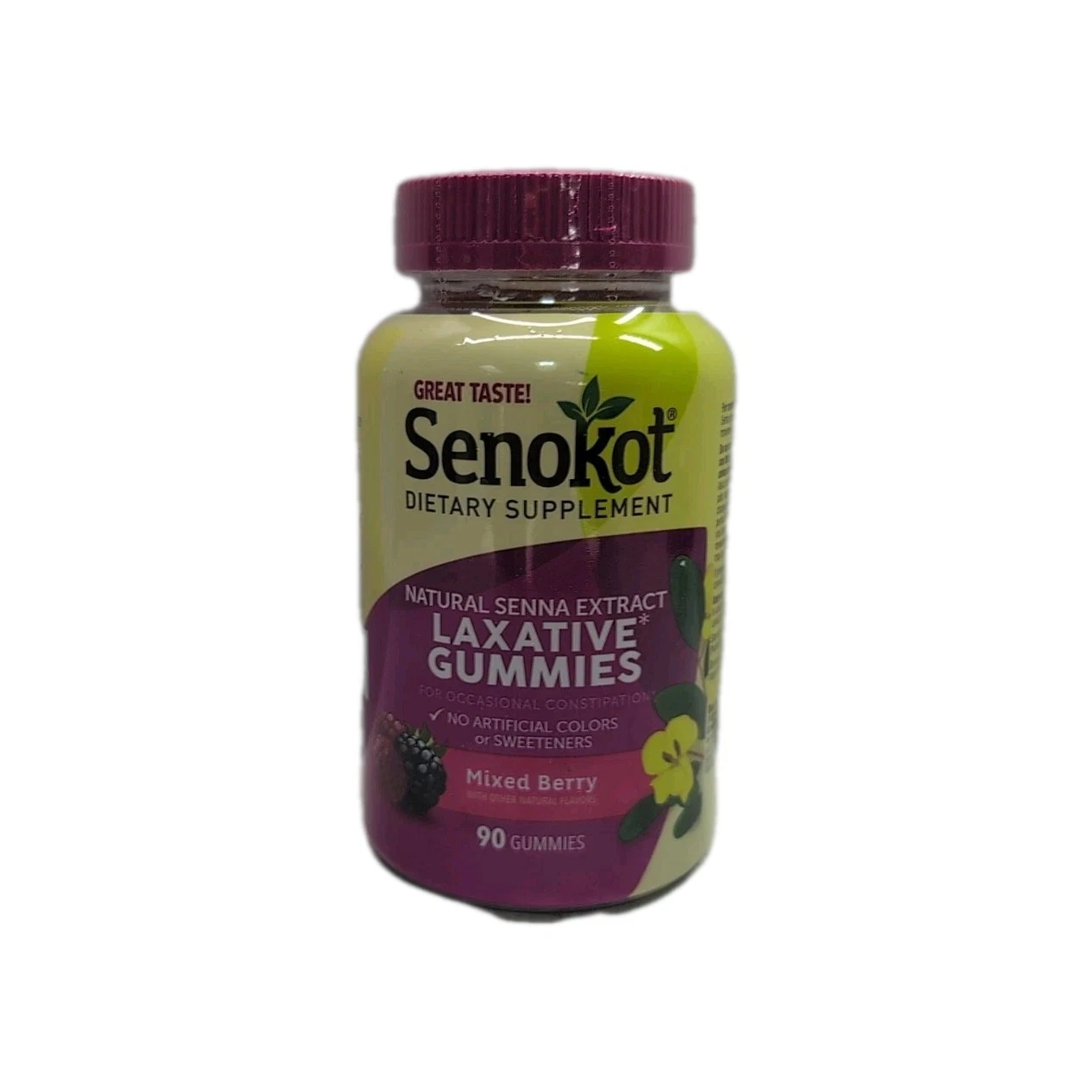 Senokot Natural Senna Extract Laxative Gummies, Mixed Berry, 90 Count. 03/2026