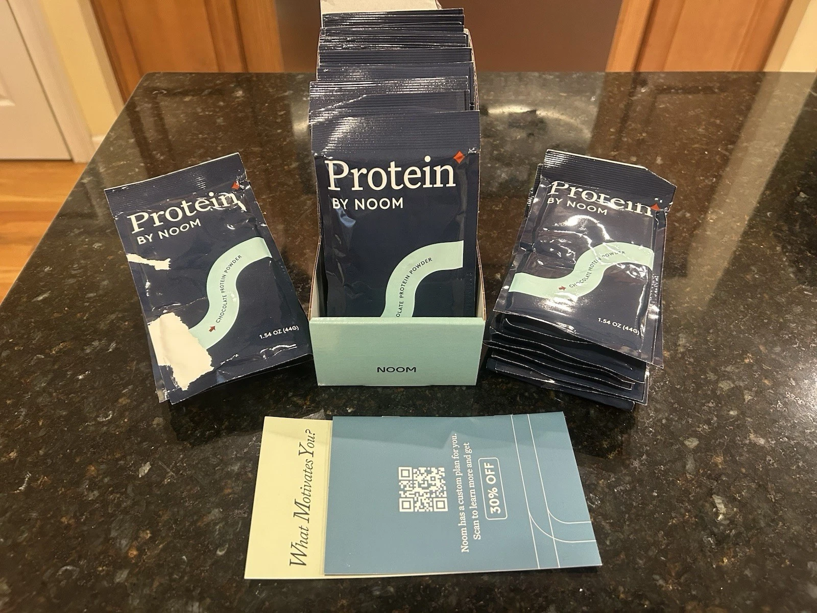 2x NOOM Chocolate Protein 30 Packets Total Vitamins, Minerals - (Exp 12/25) ED