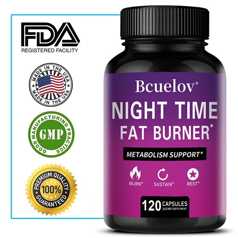 Night Time Fat-Burning Capsules Appetite Suppressant Detox Plant Extracts 120