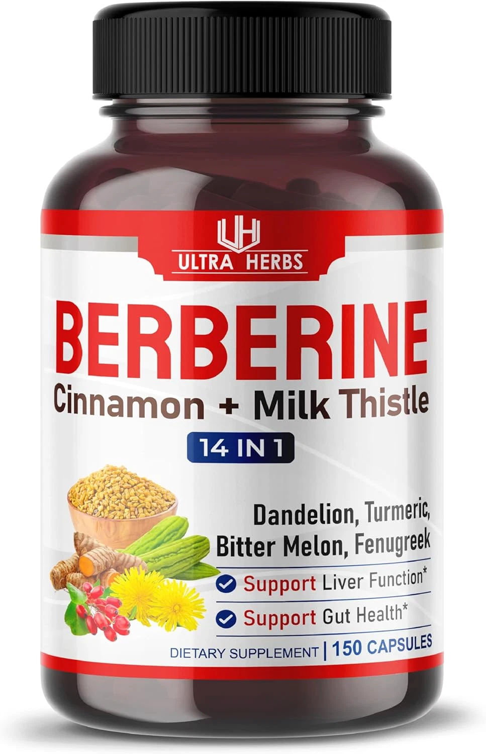 Premium Berberine 12,200MG with Cinnamon, Milk Thistle *USA Made & Test* Promote