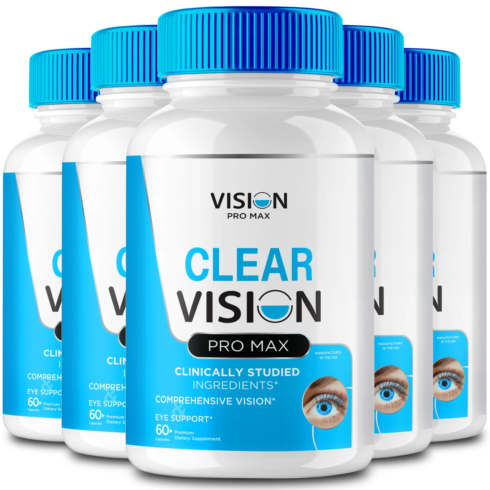 (5 Pack) Clear Vision Pro Max Eye Health Supplements, Eye Vitamin Support Pills