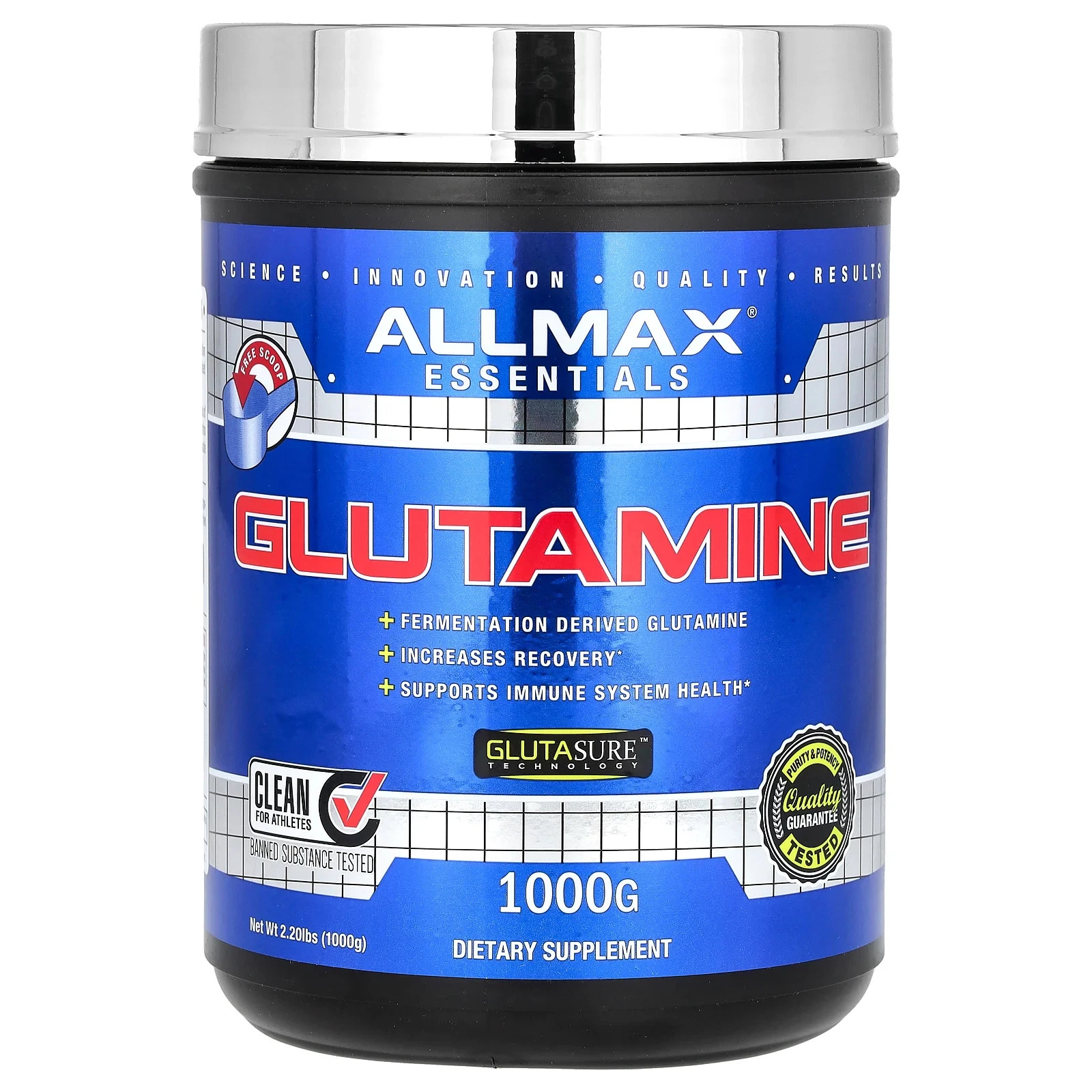 Essentials, Glutamine, 2.2 lbs (1,000 g)