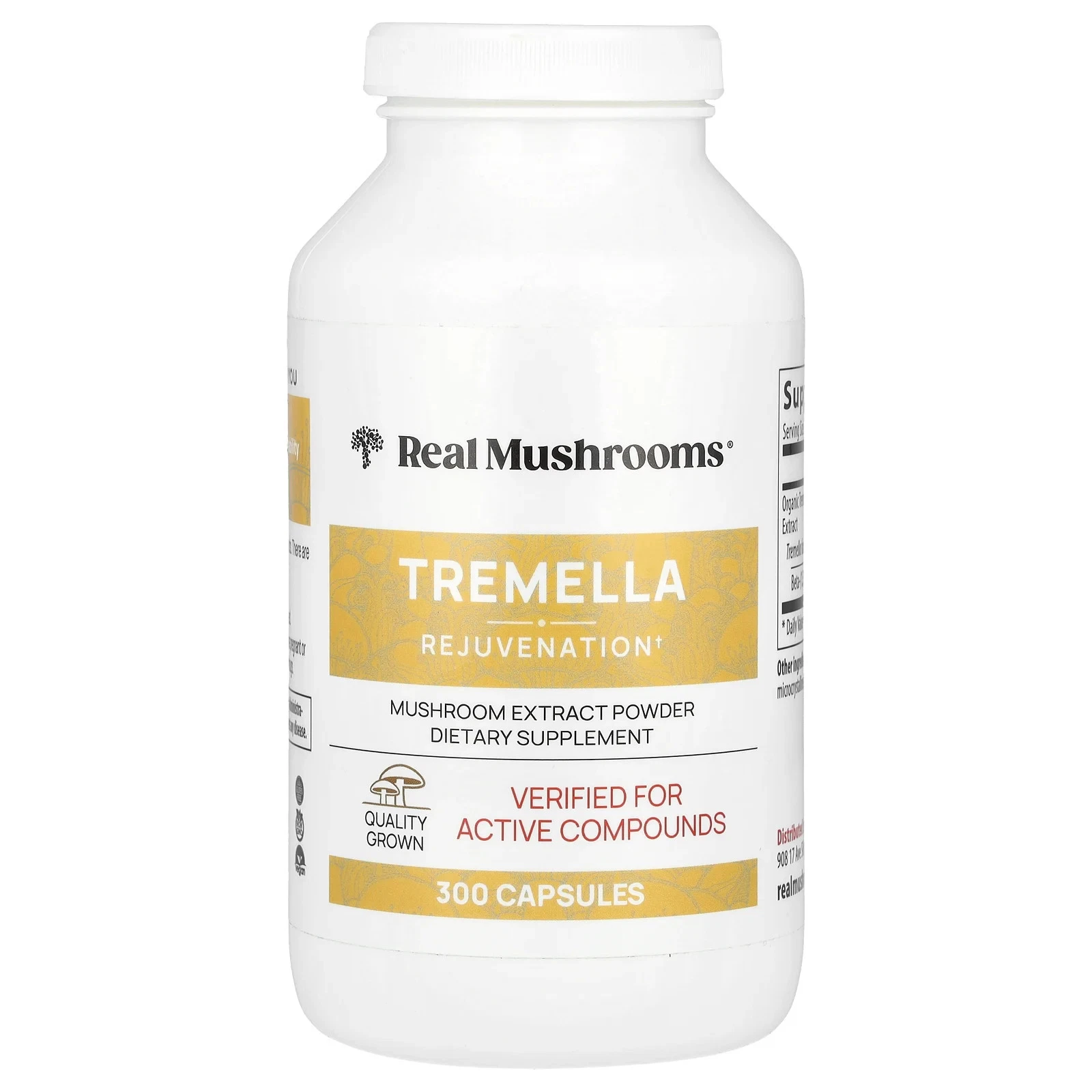 Tremella, Mushroom Extract Powder, 300 Capsules
