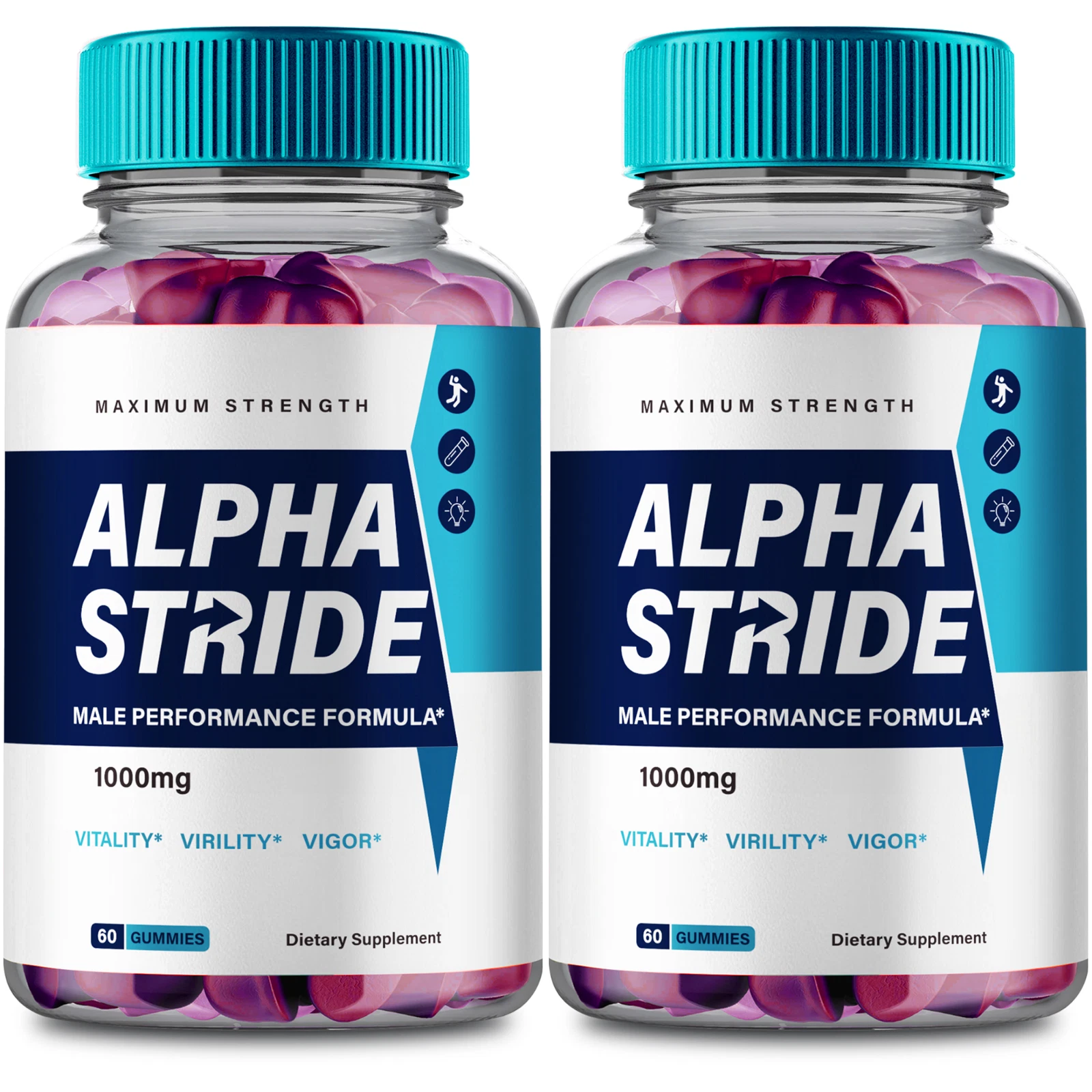(2 Pack) Alpha Stride Men Gummies, AlphaStride Male Dietary Supplement Gummy