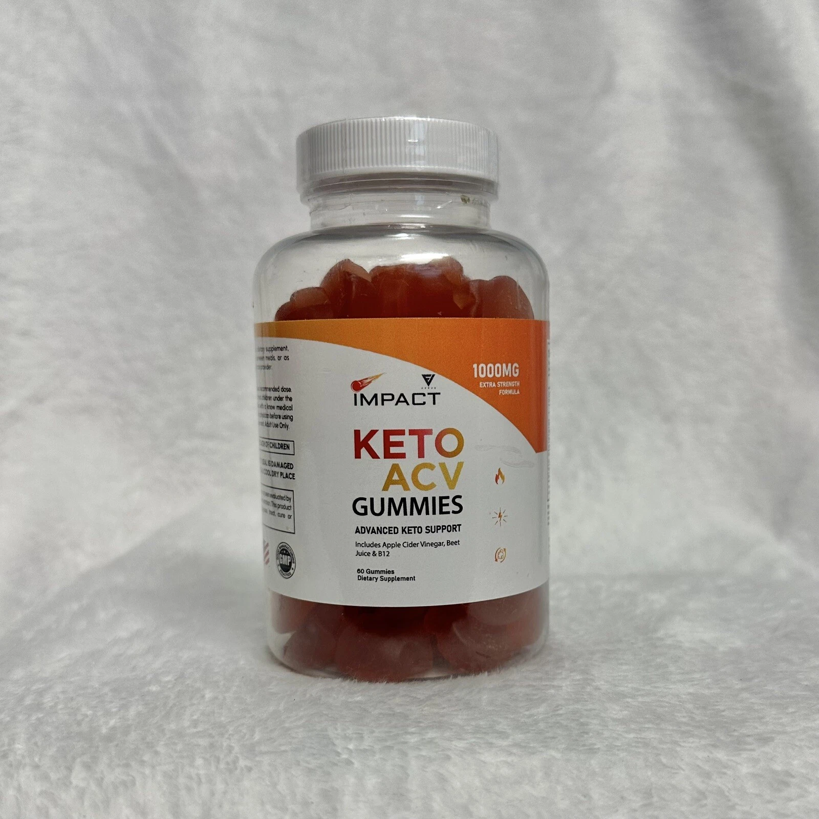 Impact Keto ACV Gummies Apple Cider Vinegar Weight Loss (60 Gummies) Exp: 8/24