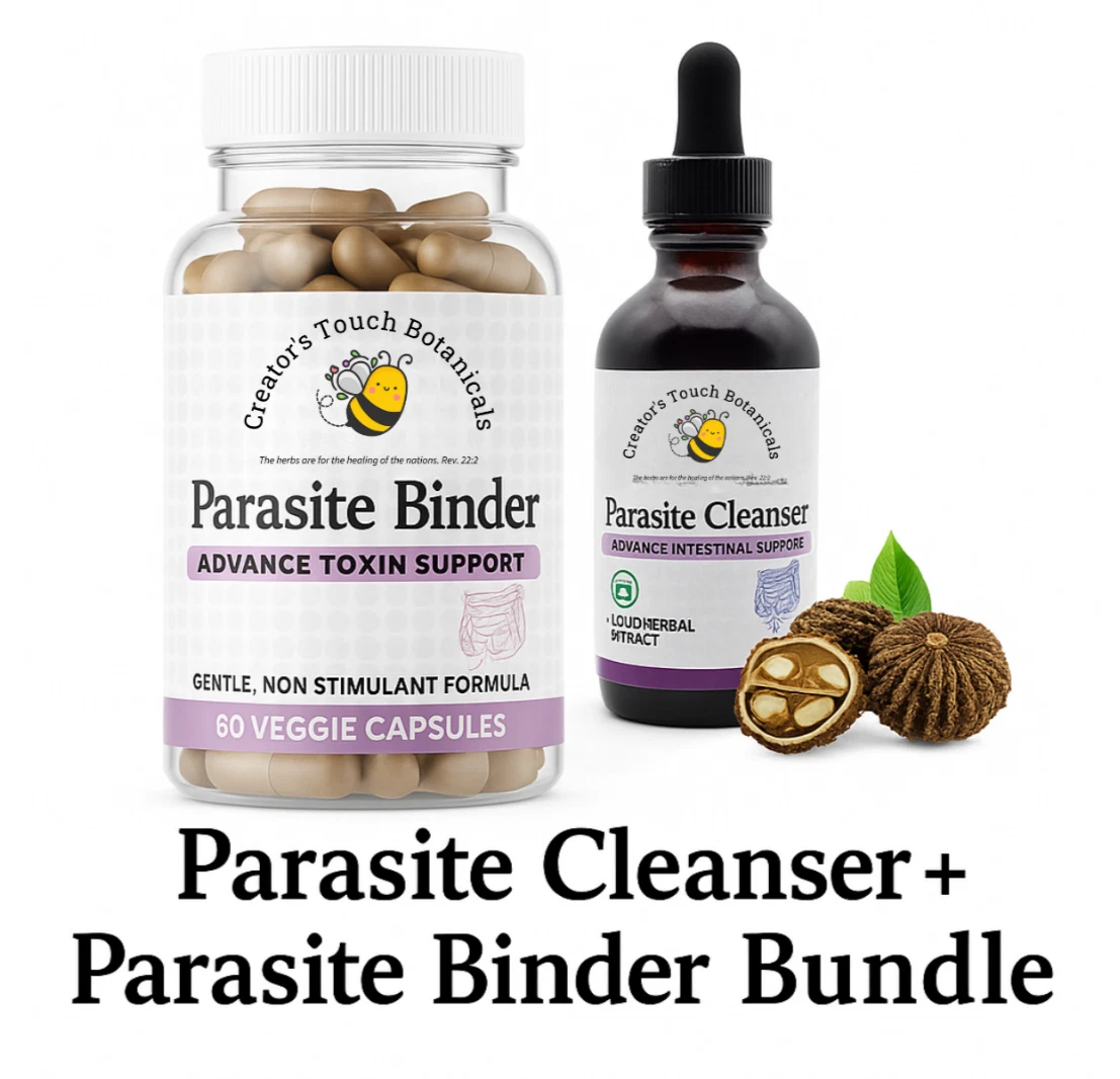 Parasite Detox Kit – Alcohol Tincture + Binder Capsules | 1oz + 60 ct caps bind