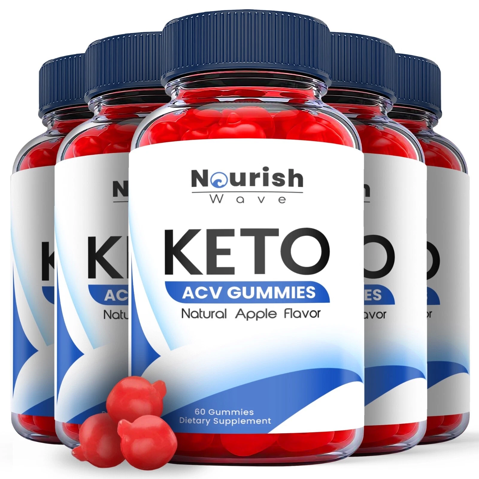 Nourish Wave Keto Gummies - Nourish Wave ACV Gummys Weight Loss ORIGINAL -5 Pack