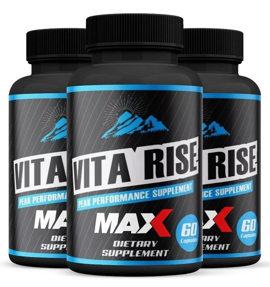 (3 Pack) Vita Rise MAX for Men, Vita-Rise Male Health Pills, Enhancement Formula