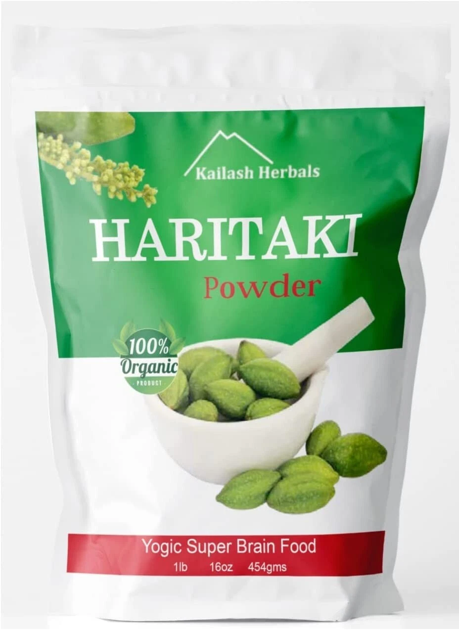 Kailash Herbals Organic Haritaki Powder 1lb, Detoxification & Improve Digestion