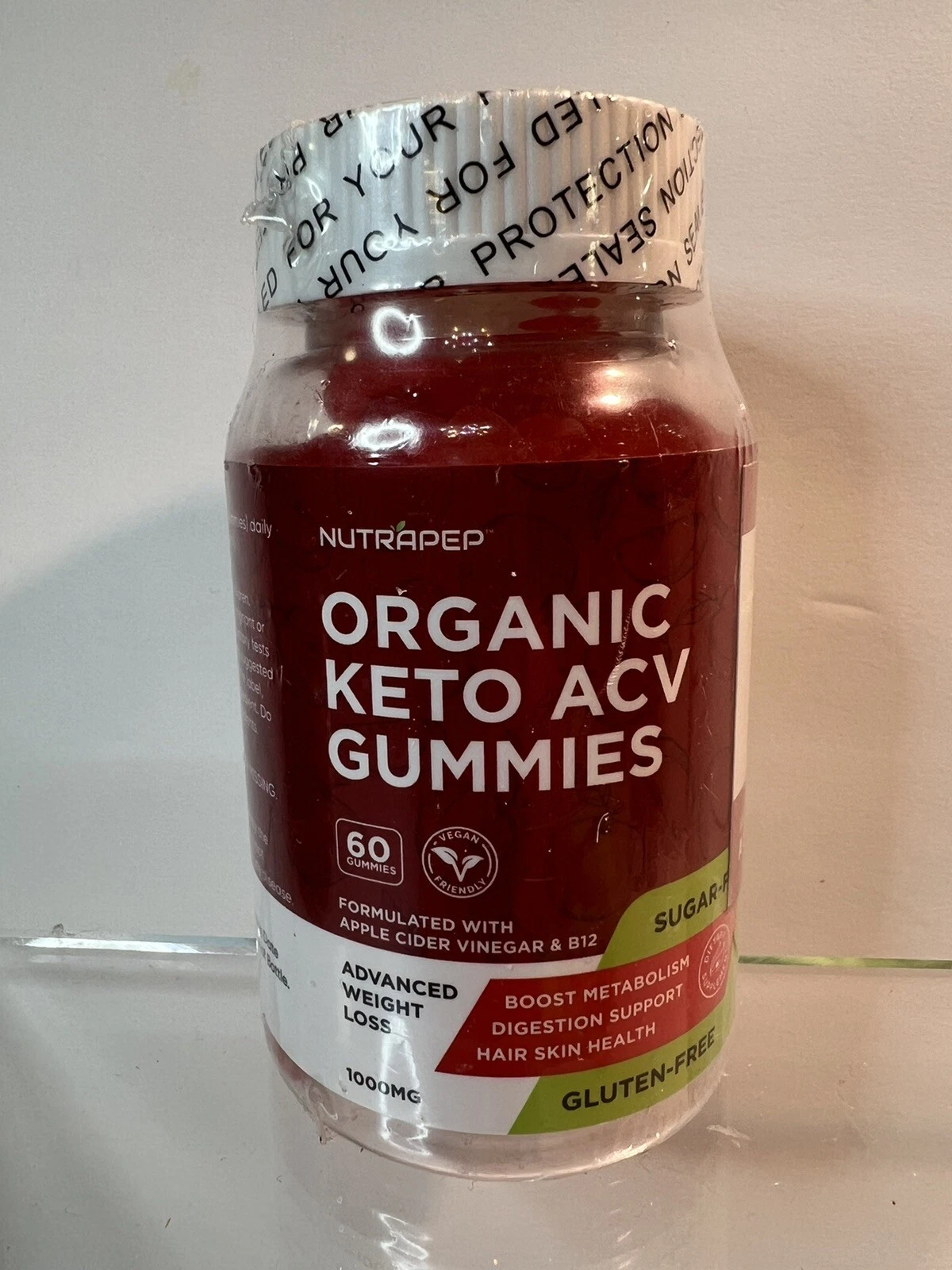 Nutrapep Keto ACV Gummies Extreme Weight Loss - Organic 60 Gummies Exp: 12/2025