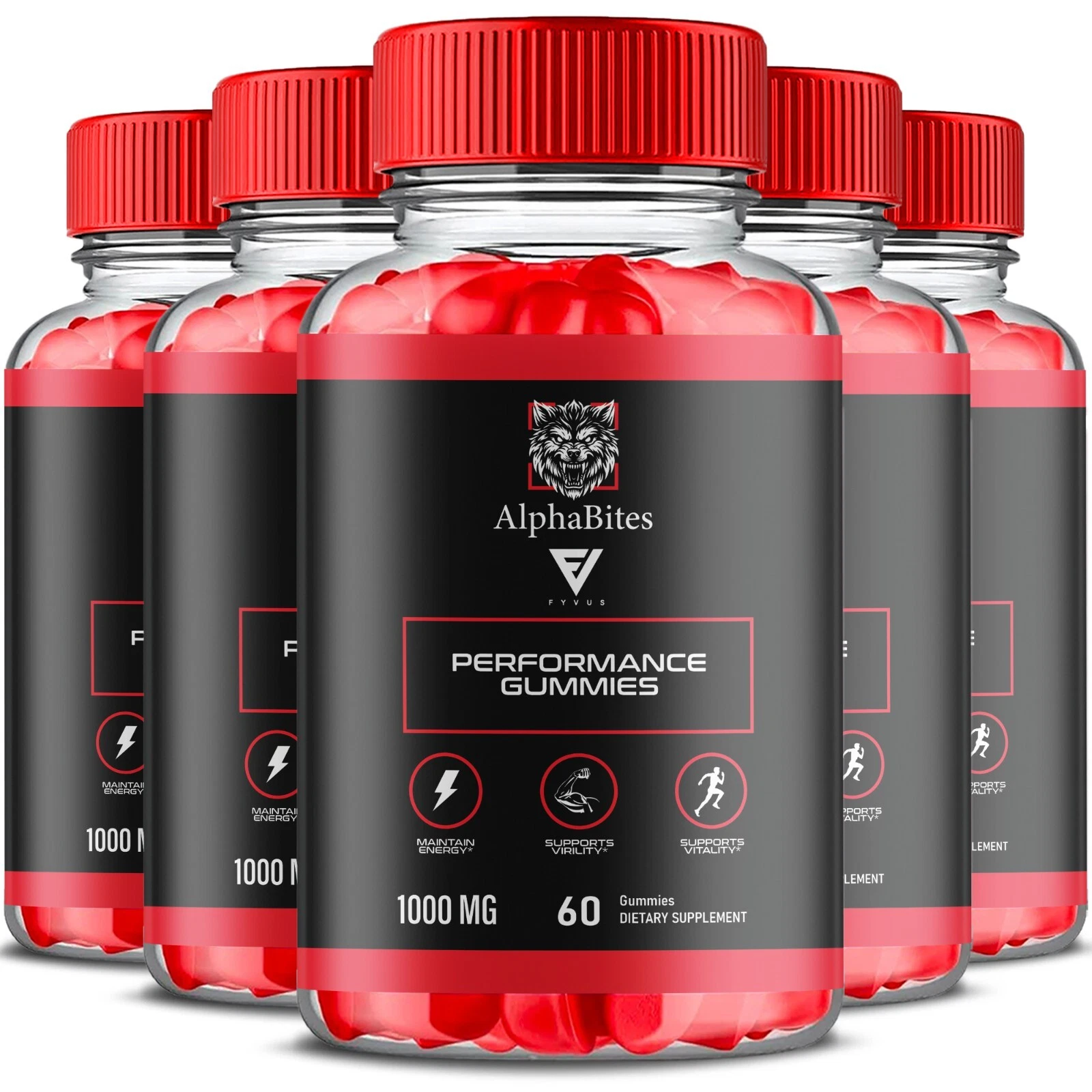 (5 Pack) Alpha Bites Gummies AlphaBites Advanced Formula Gummy (300 Gummies)