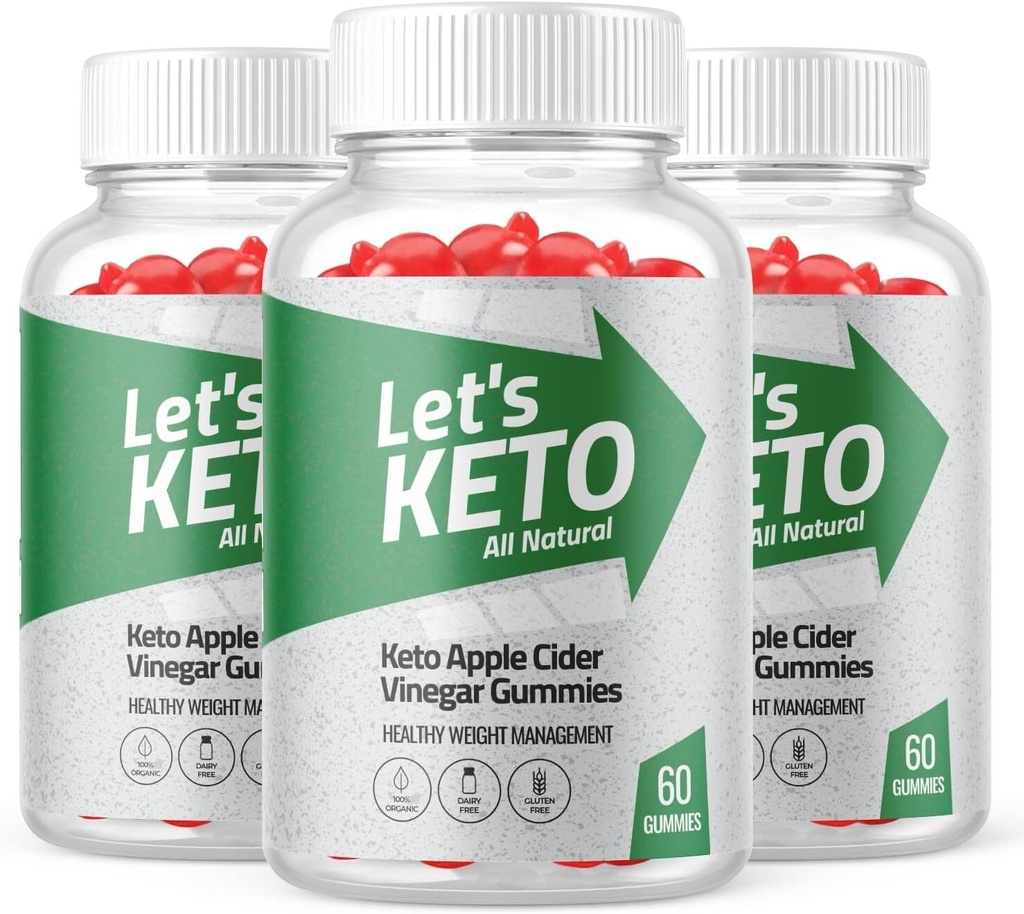 3 Pack - Let's Keto ACV Gummies - Vegan, Weight Loss Supplement - 180 Gummies