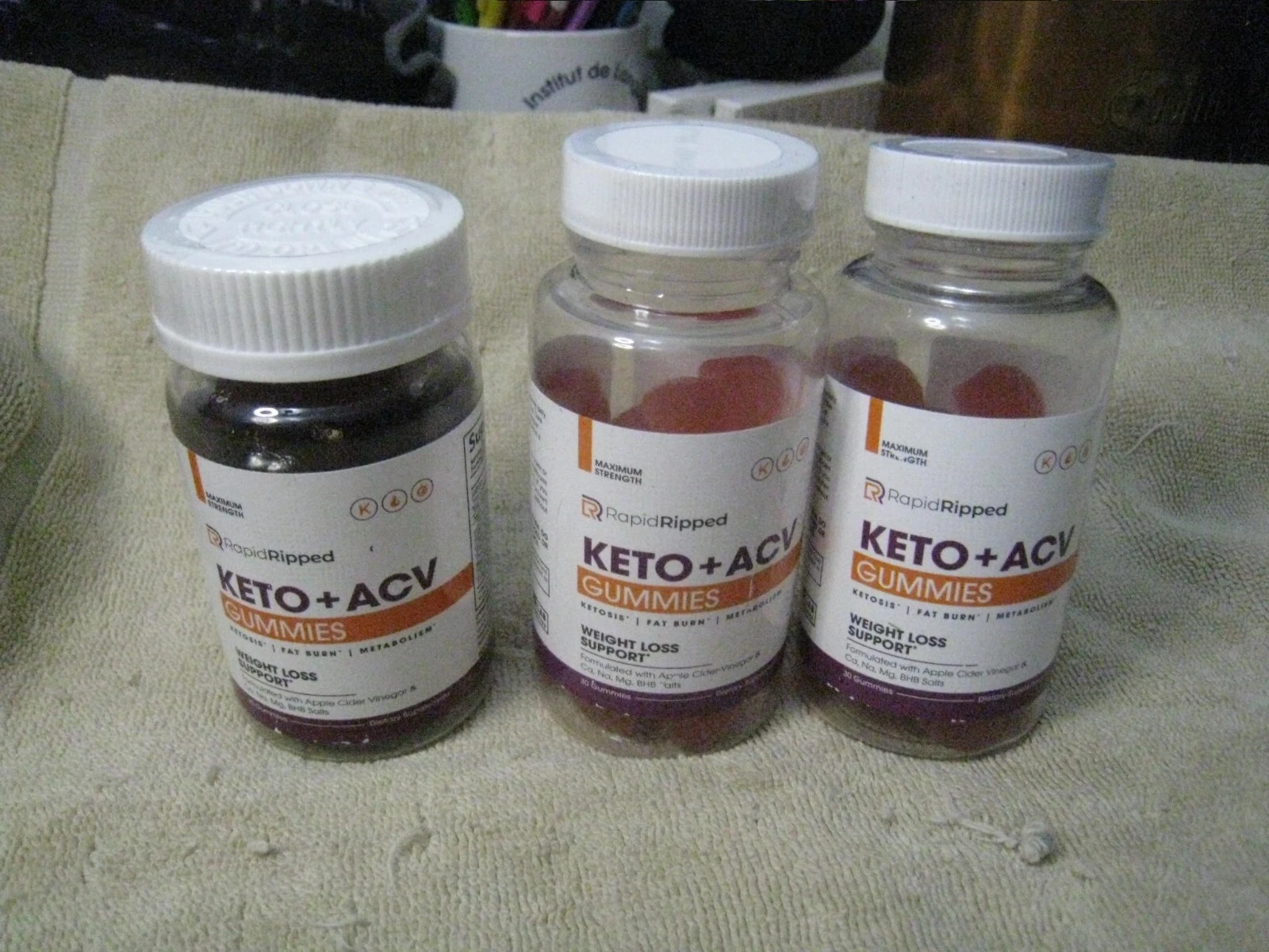 3 X Rapid Ripped Keto + ACV Weight Loss & Fat Burn Gummies 90 04/2026 NEW SEALED