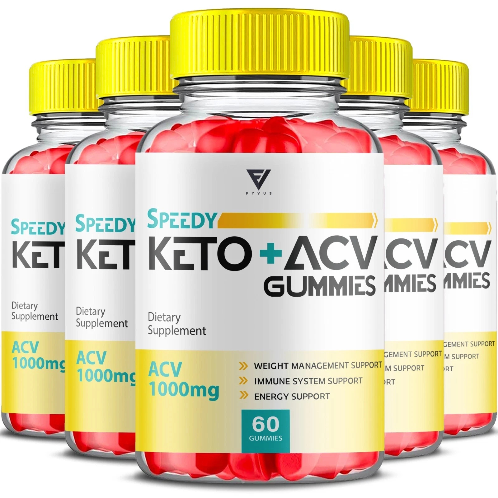(5 Pack) Speedy Keto + ACV Gummies Maximum Strength, SpeedyKeto 2 (300 Gummies)