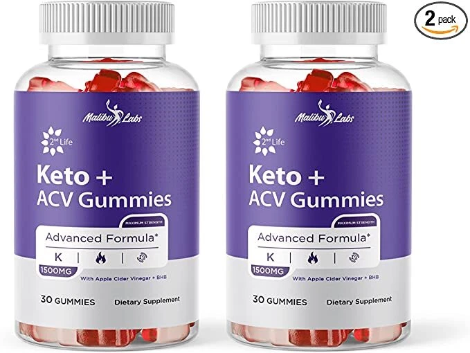 2nd Life Keto ACV Gummies Weight Loss-1500mg Advanced Ketogenic Formula (2 Pack)