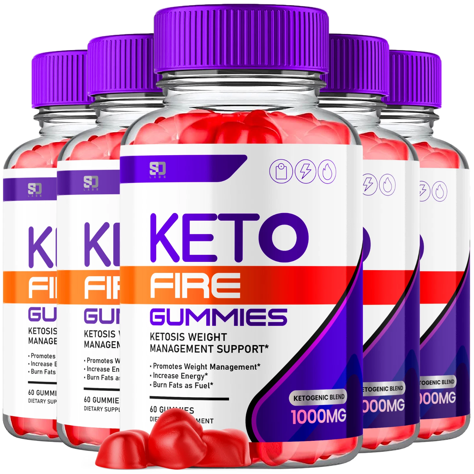 Keto Fire ACV Gummies - Support Fat Burning and Healthy Metabolism (5 Pack)
