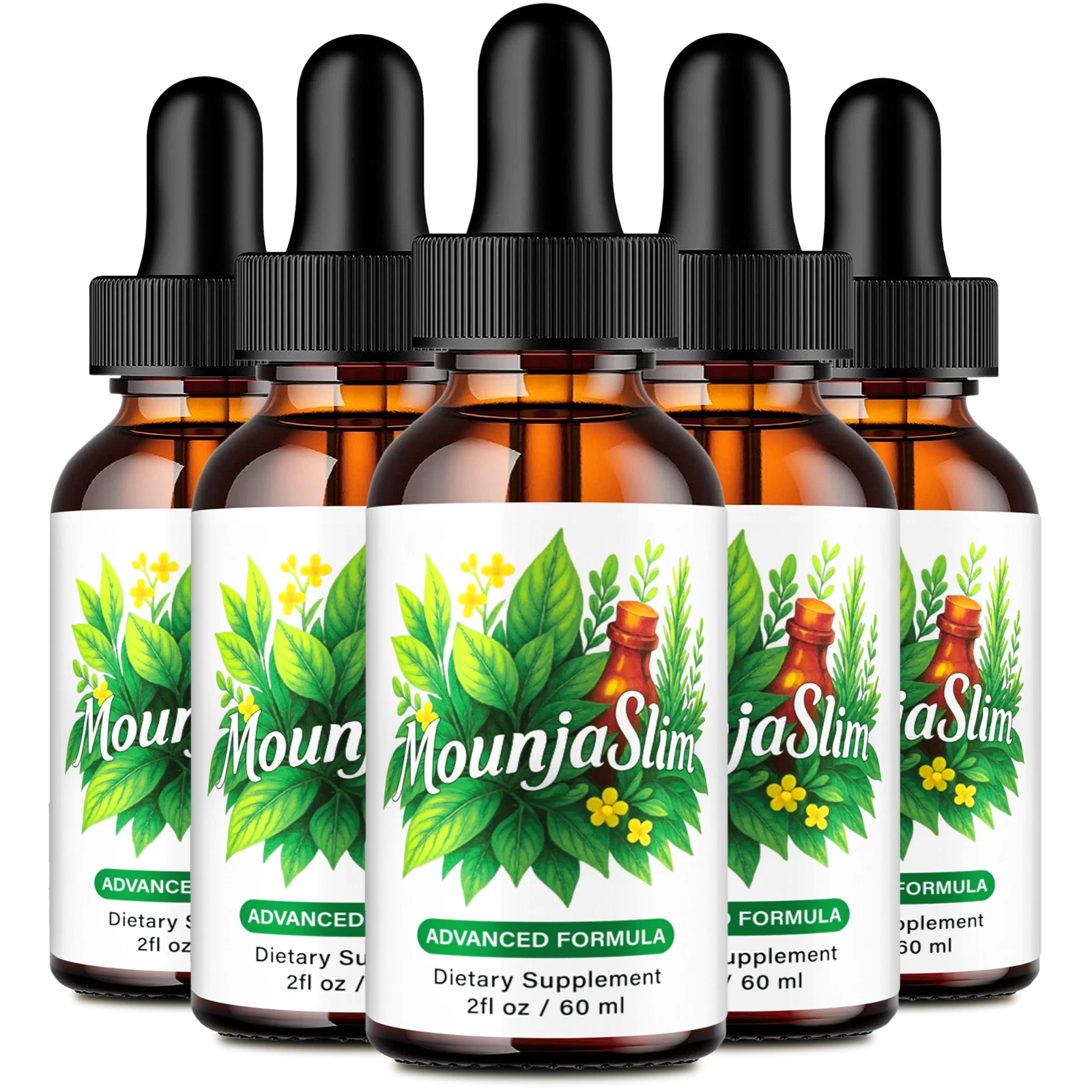 (5 Pack) MounjaSlim Drops, Mounja Slim Advanced Weight Loss Management Formula