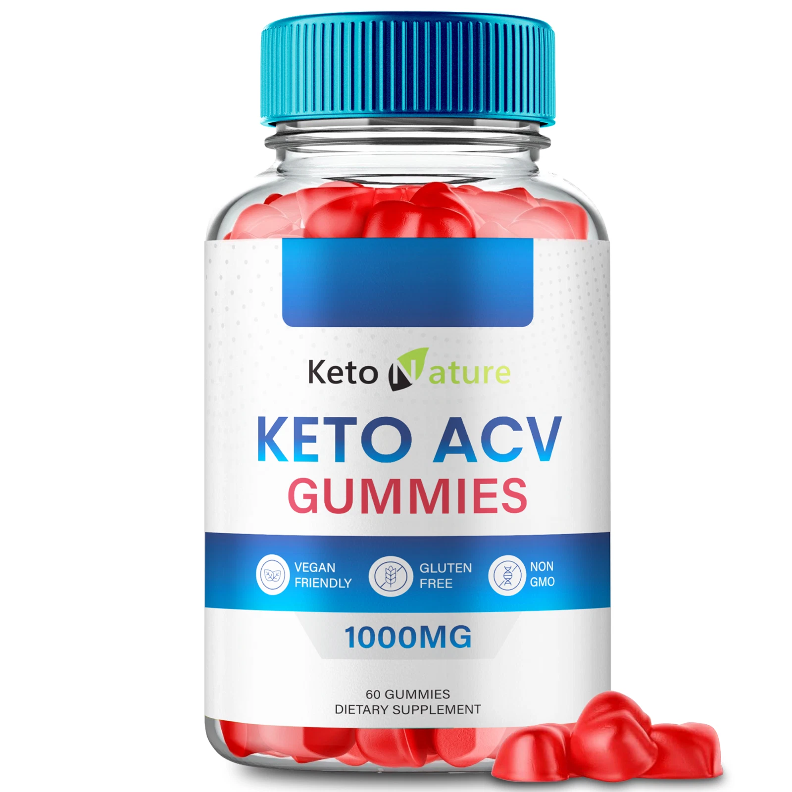 Keto Nature Keto + ACV Gummies, KetoNature for Advanced Weight Loss 60ct