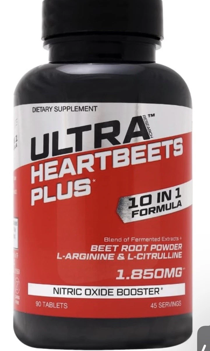 Ultra Research HeartBeets Plus 10 in 1 Formula Nitric Oxide Booster 90 Tablets