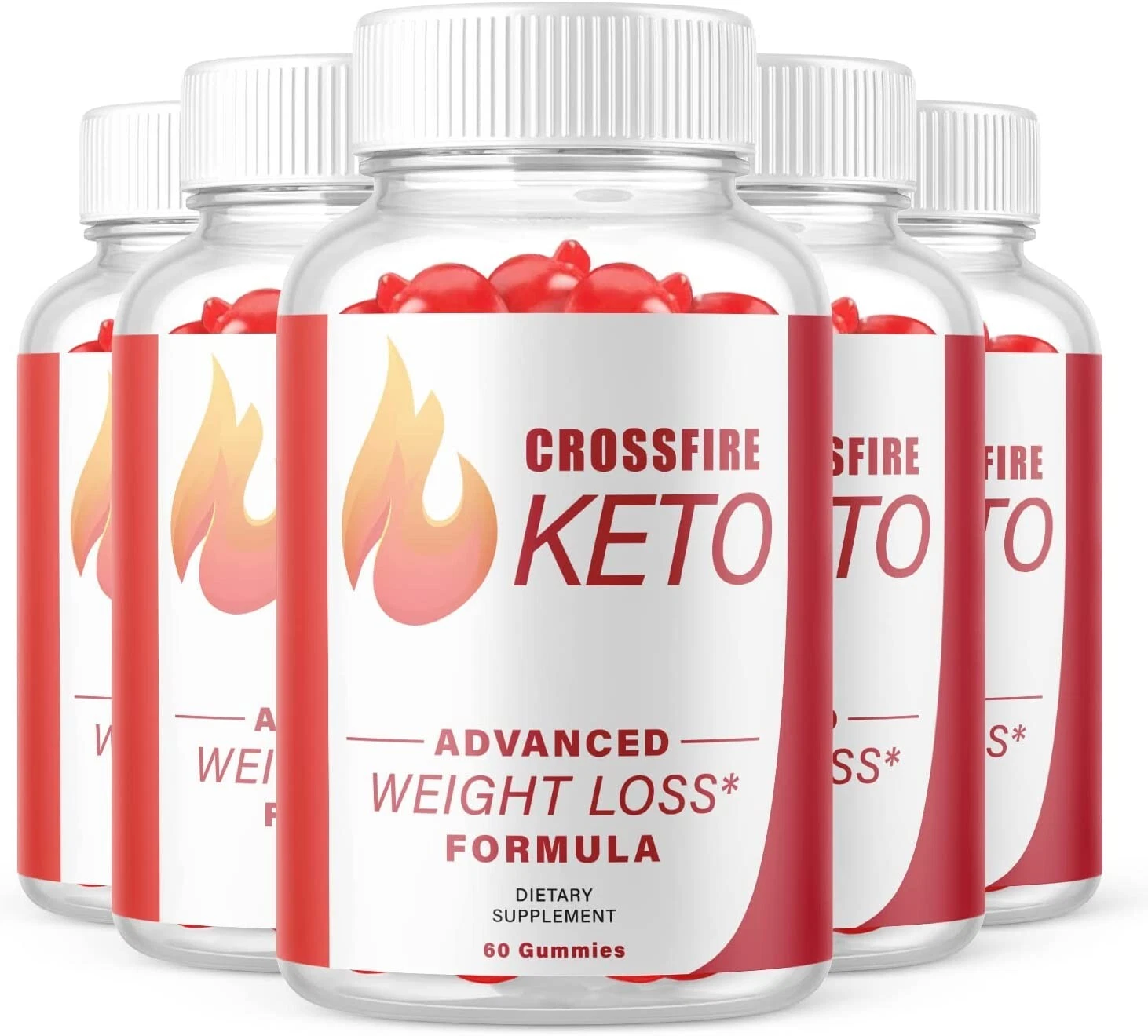 5 Pack- Crossfire Keto ACV Gummies, Vegan, Weight Loss Supplement - 300 Gummies