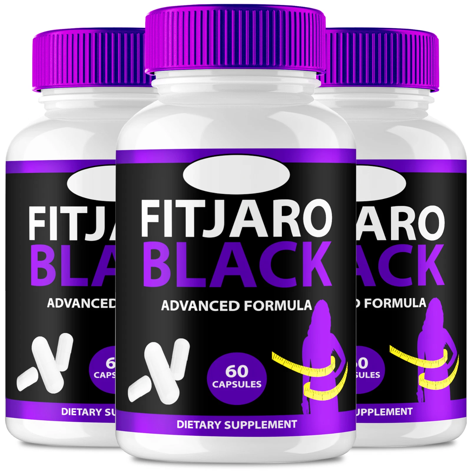 (3 Pack) Fit Jaro Black for Weight loss, Advanced FitJaro Fat Burning Formula