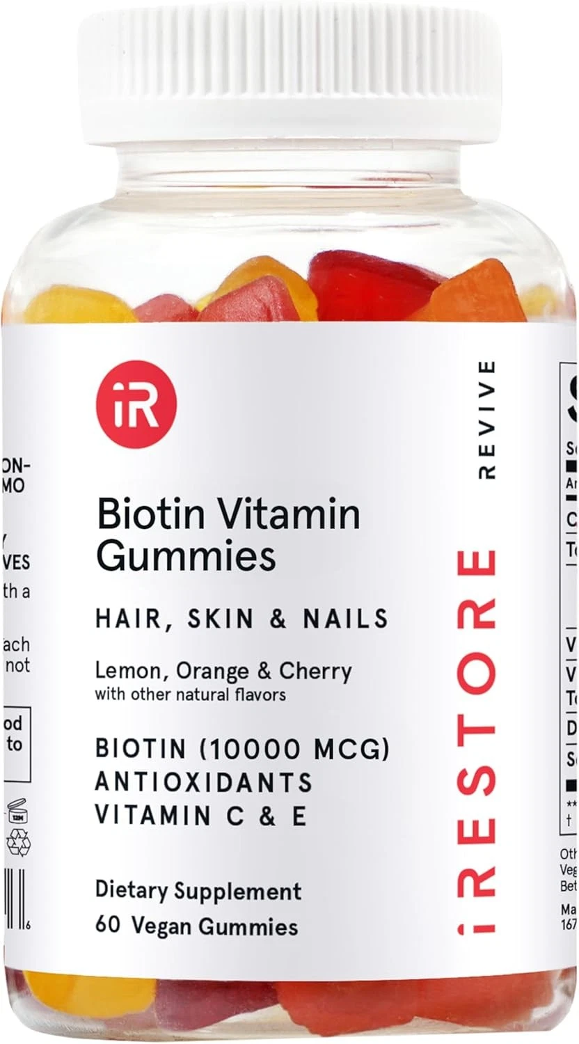 iRestore Hair Gummy Vitamins, Vegan Biotin Gummies for Skin and Nails...