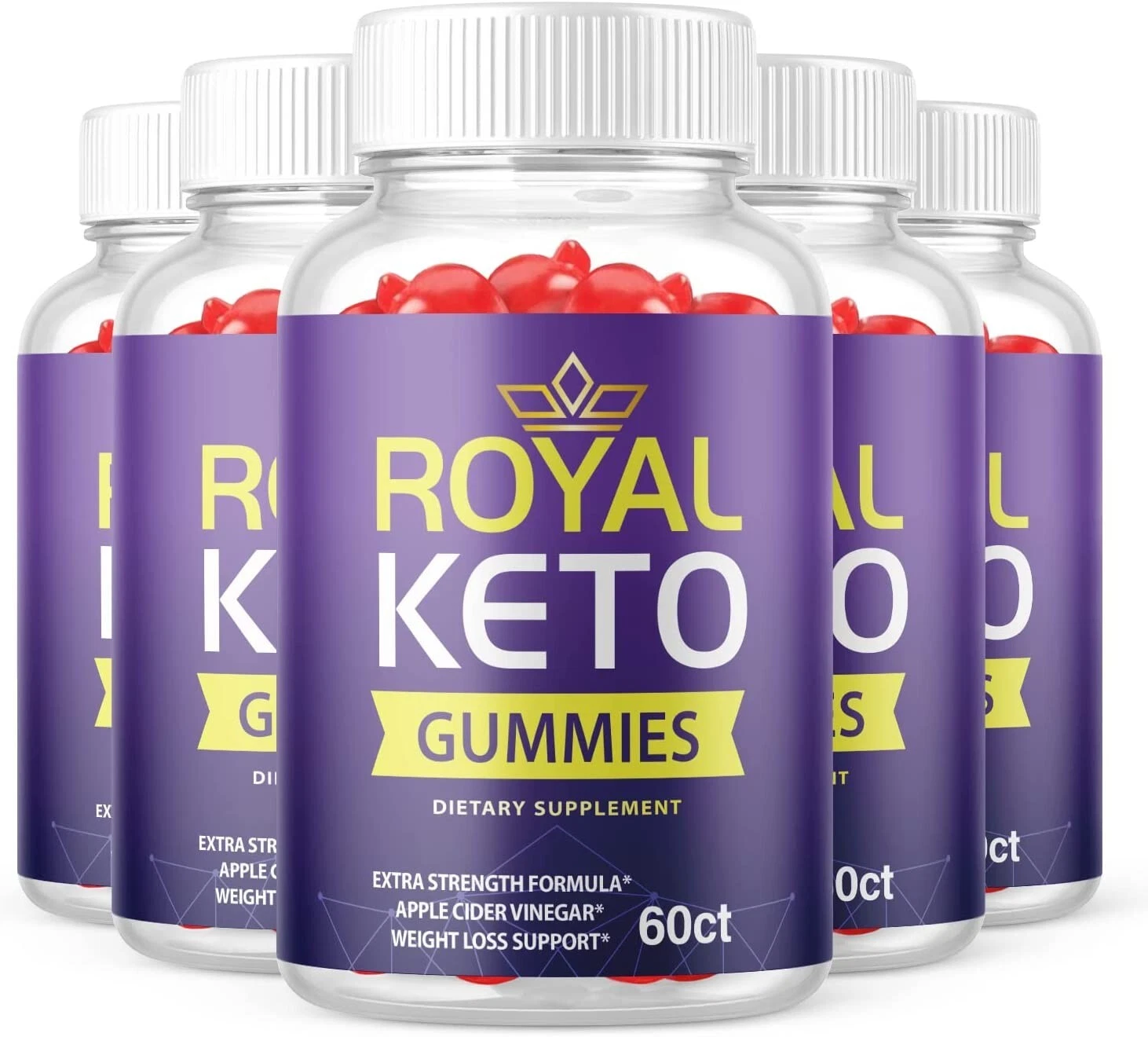 5 Pack - Royal Keto ACV Gummies - Vegan, Weight Loss Supplement - 300 Gummies