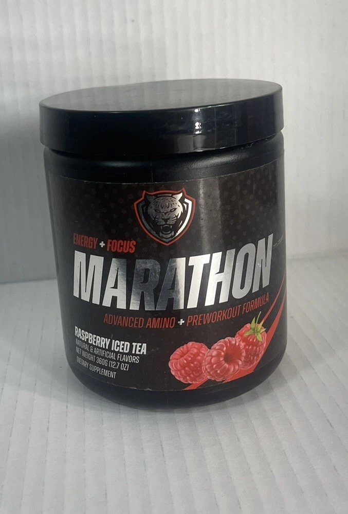 Marathon, Advanced Amino + Preworkout Formula, Raspberry Iced Tea 12.7oz (360 g)