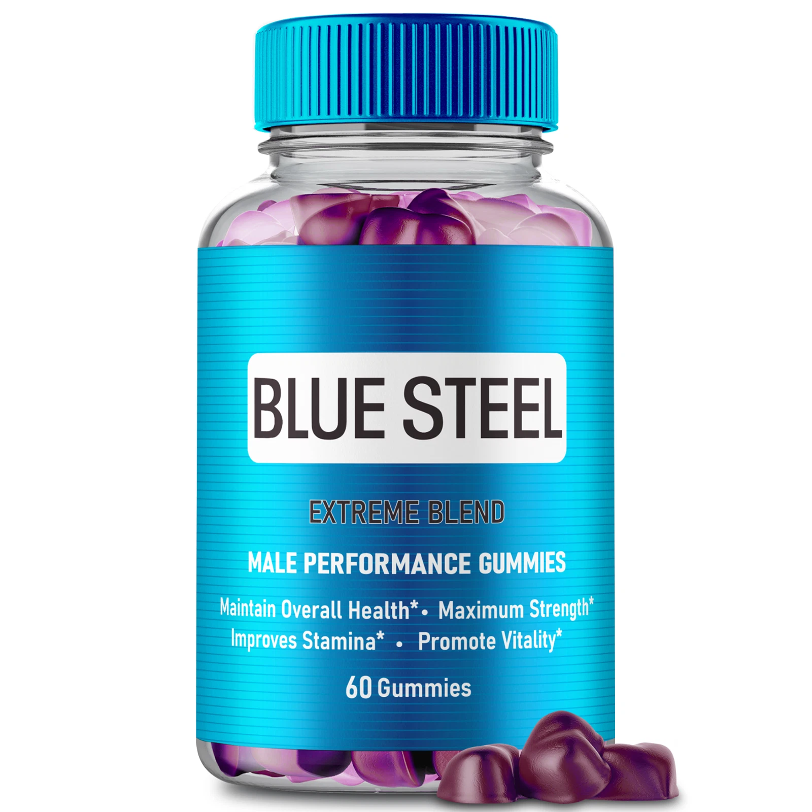 Blue Steel Men Performance Gummies, BlueSteel Male Support Gummy 60ct