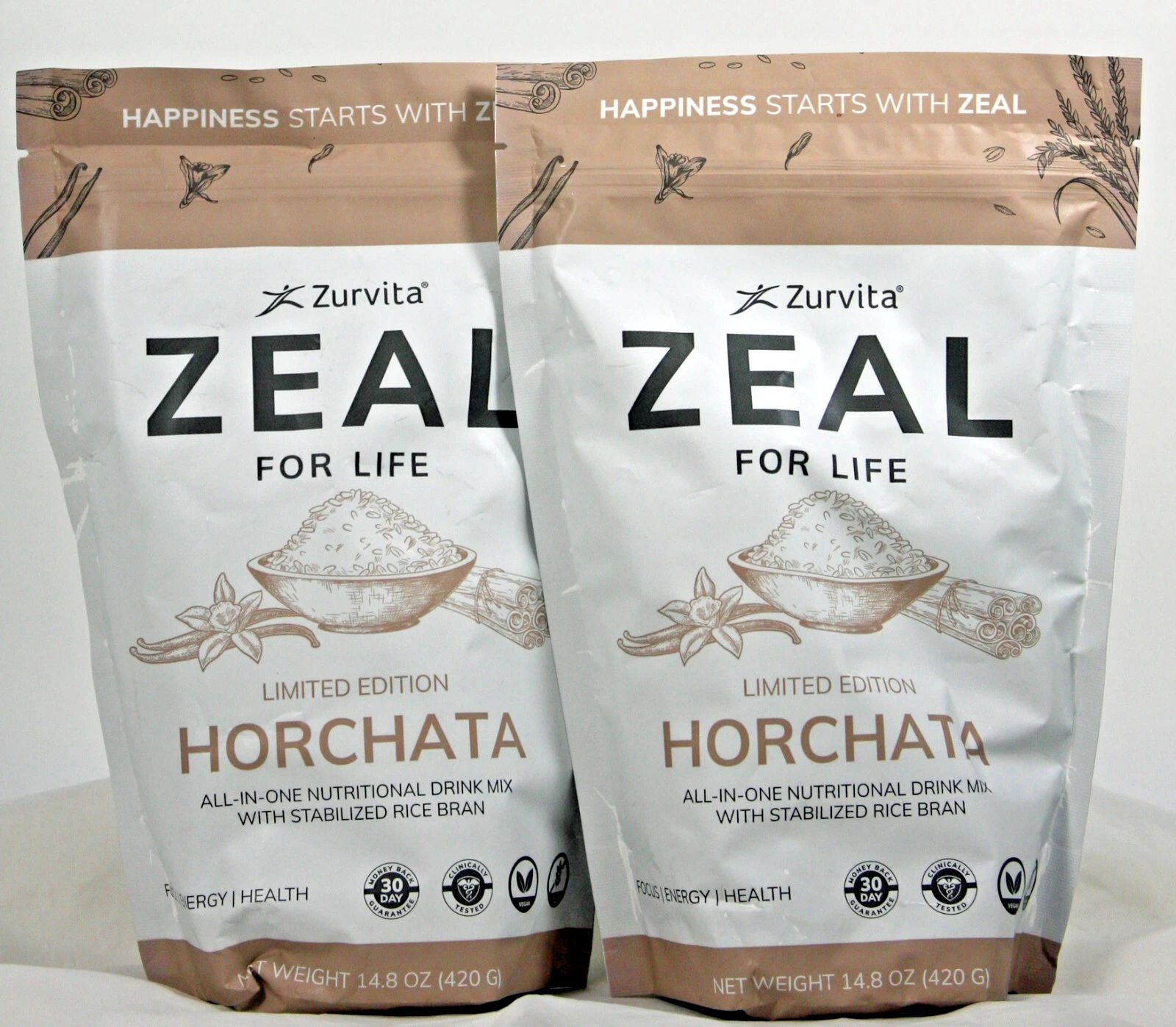 *2-Pack* Zurvita Zeal 30-Day Wellness Bag, Limited Edition Horchata