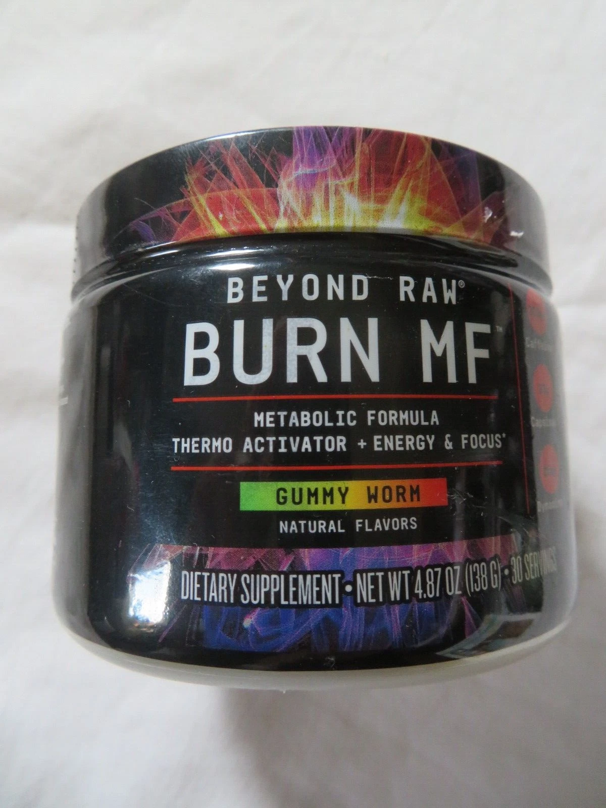 Beyond Raw Burn MF Metabolic Formula Energy Focus Gummy Worm 4.87 Oz 30 Servings