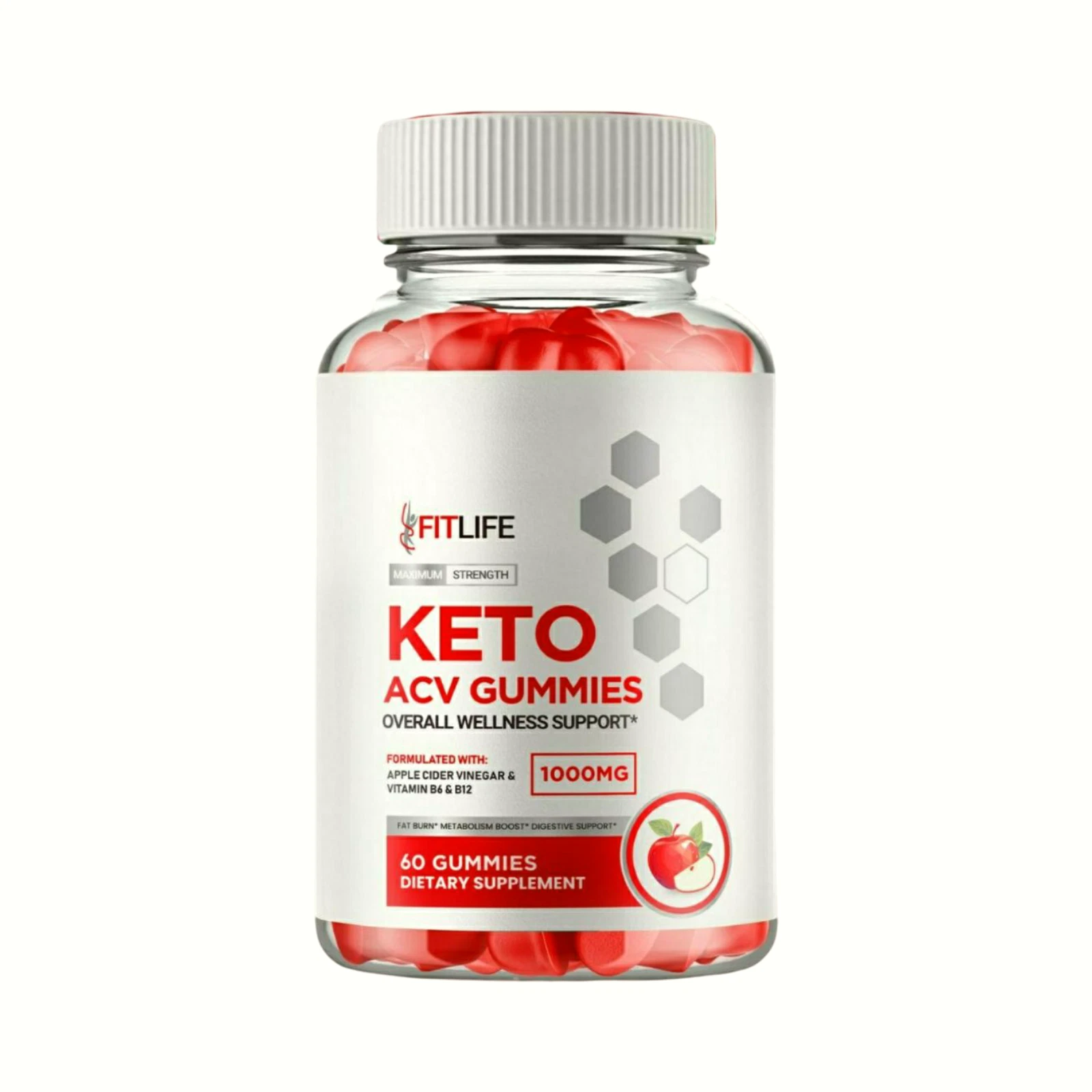 FitLife Keto ACV Gummies, Fit Life Weight Loss Supplement - 60 Gummies