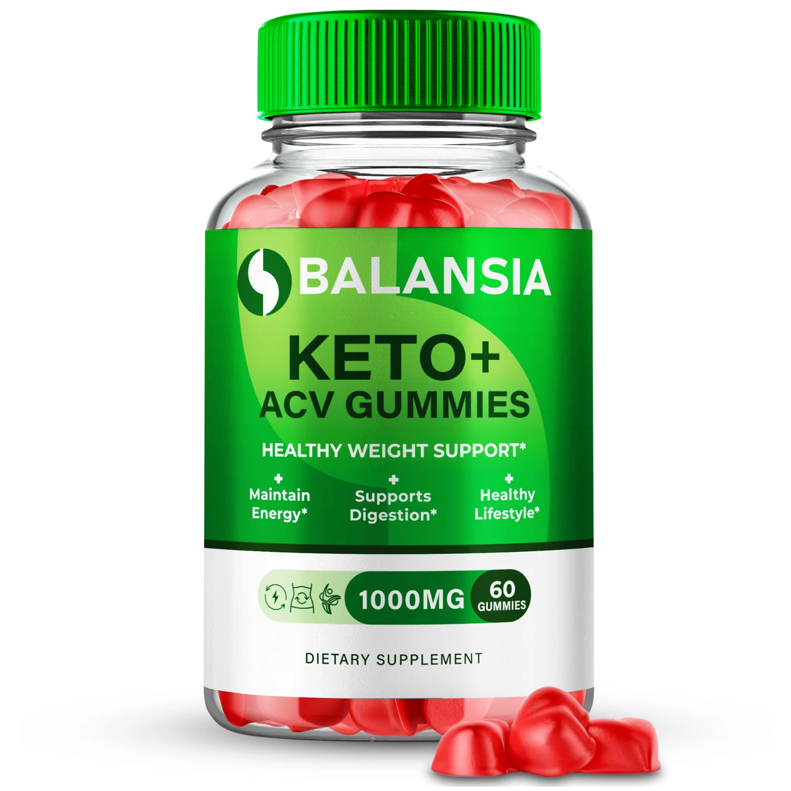 Balansia Keto Gummies, Advanced Keto ACV Fat Burn & Weight Loss Gummy 60ct