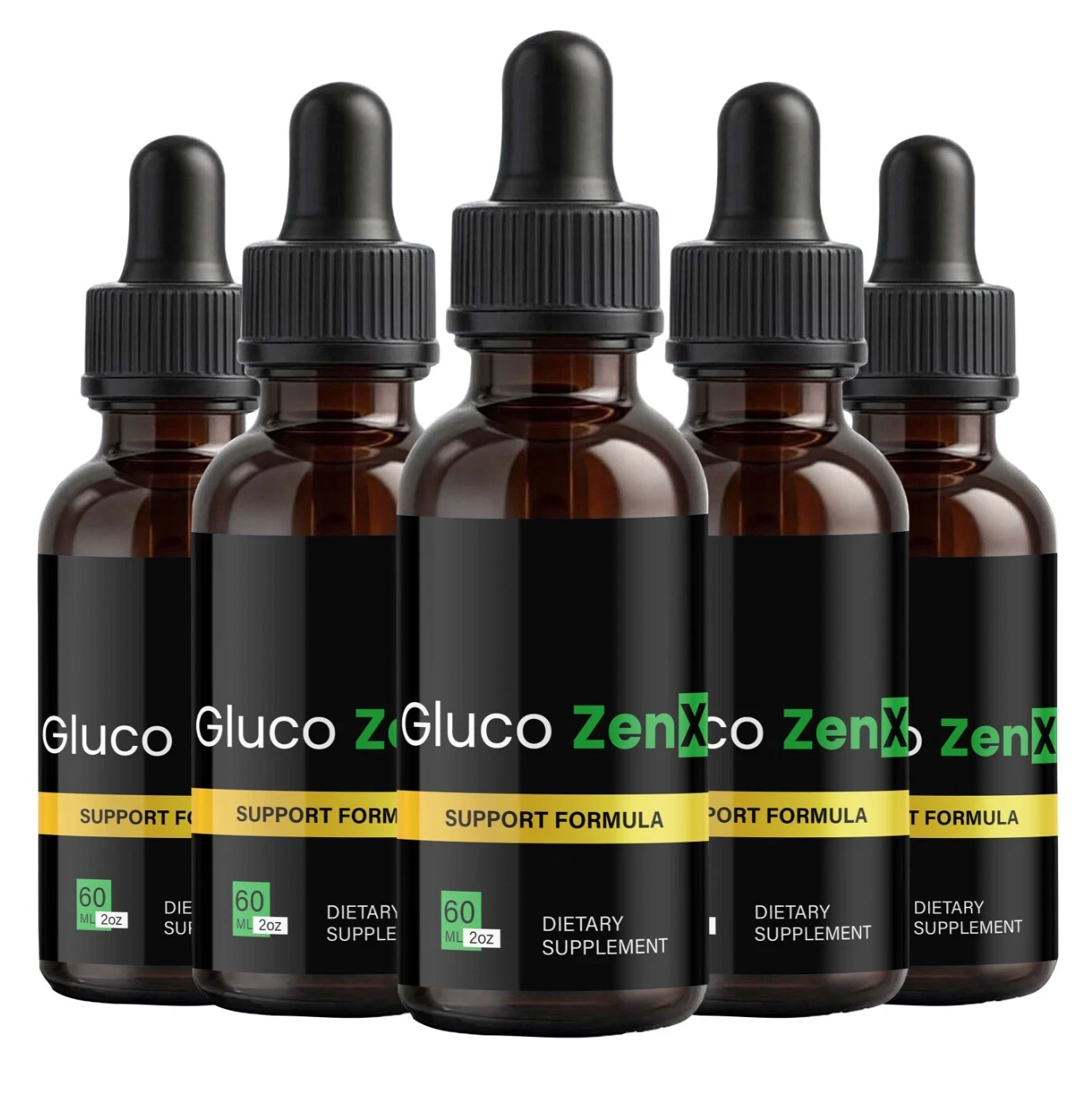 GlucoZenX Drops Official Gluco Zen , Liquid Natural Formula (5 Pack)