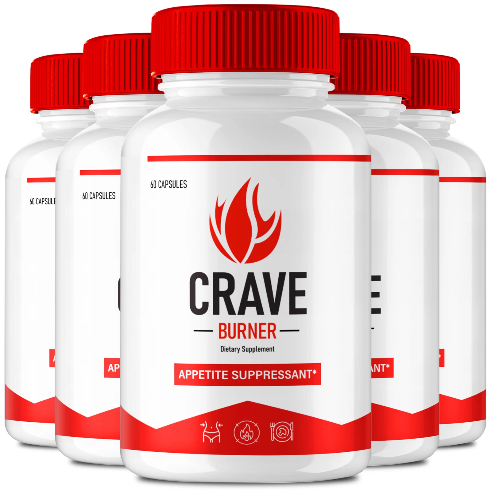 (5 Pack) Crave Burner Advanced Weight Loss Pills to Burn Stubborn Fat Energy