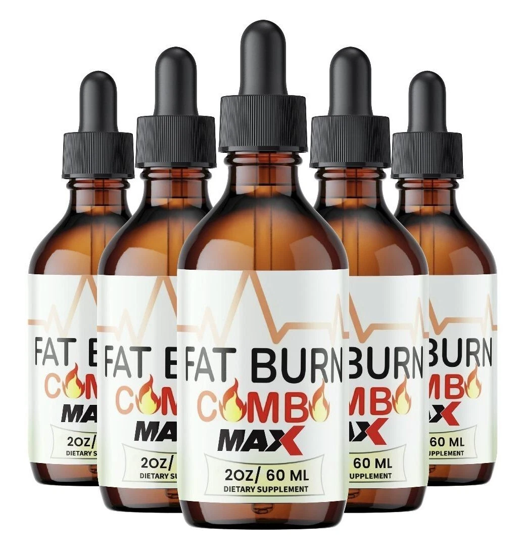 (5 Pack) Fat Burn Combo MAX WeightLoss Drops to Suppress Appetite & Boost Energy