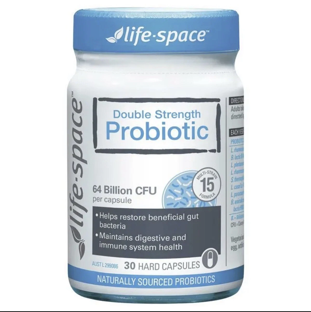 Life-Space Double Strength Probiotic 30 Vege Capsules Fridge Free 64 Billion CFU